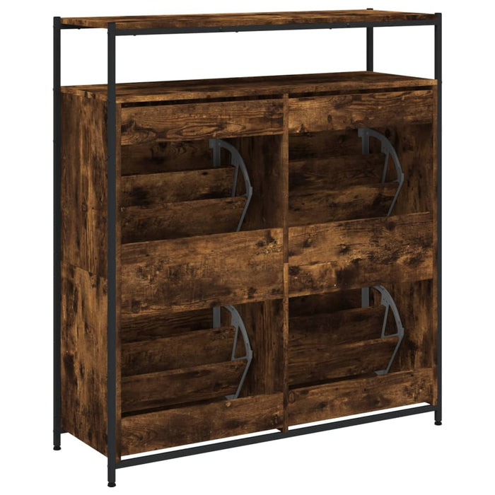 Pantofar cu 4 sertare rabatabile, stejar fumuriu, 100x34x112 cm - WALTI WALTI