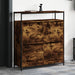 Pantofar cu 4 sertare rabatabile, stejar fumuriu, 100x34x112 cm - WALTI WALTI