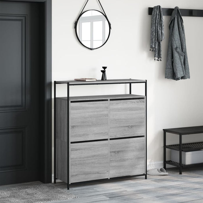 Pantofar cu 4 sertare rabatabile, gri sonoma, 100x34x112 cm - WALTI WALTI