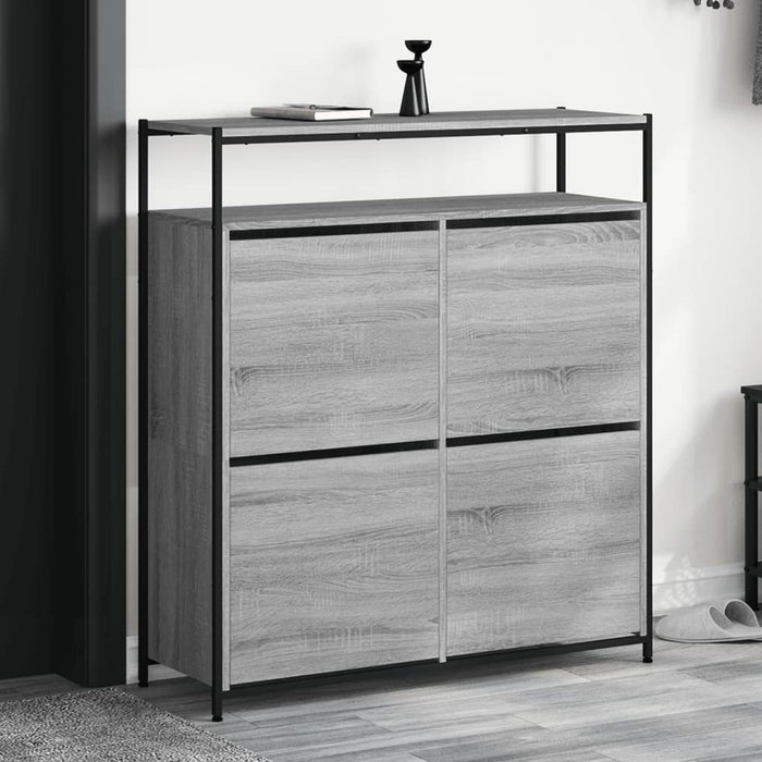 Pantofar cu 4 sertare rabatabile, gri sonoma, 100x34x112 cm - WALTI WALTI