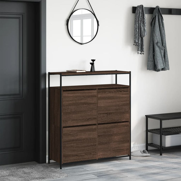 Pantofar cu 4 sertare rabatabile, stejar maro, 100x34x112 cm - WALTI WALTI