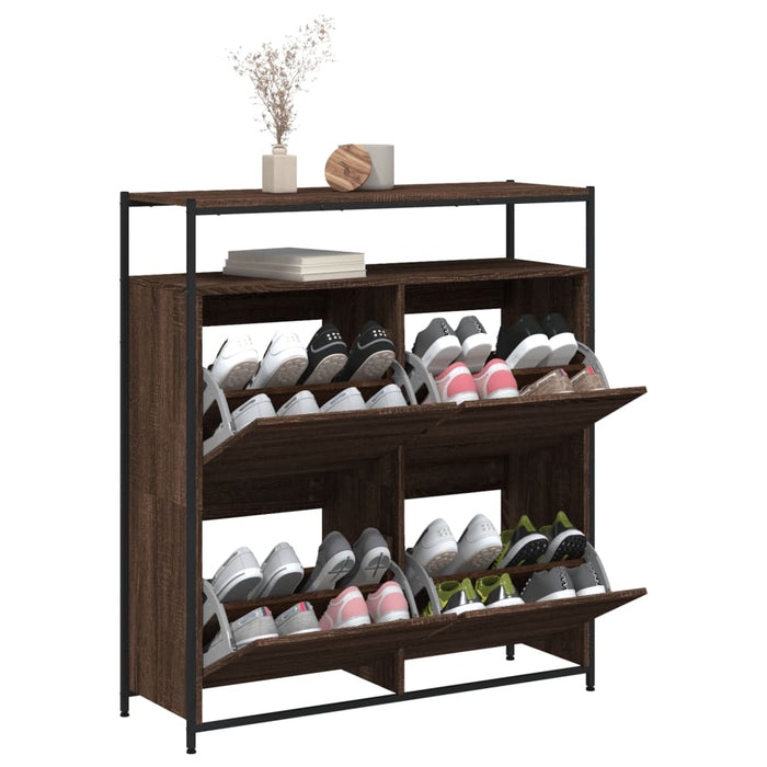 Pantofar cu 4 sertare rabatabile, stejar maro, 100x34x112 cm - WALTI WALTI