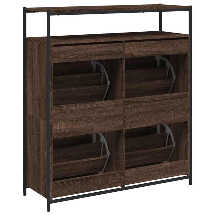 Pantofar cu 4 sertare rabatabile, stejar maro, 100x34x112 cm - WALTI WALTI
