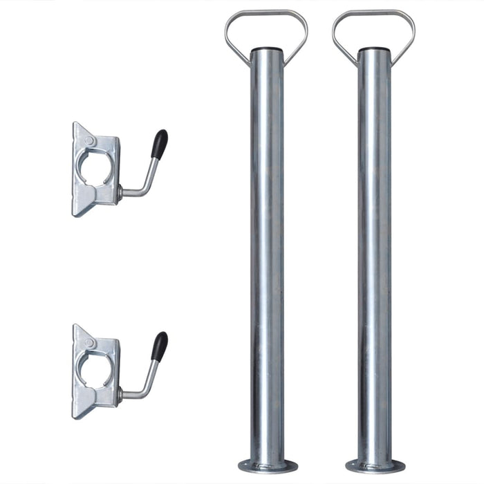Roată manevră remorcă 60 mm 2 tub susținere/3 cleme despicate WALTI