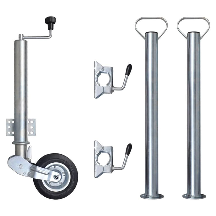 Roată manevră remorcă 60 mm 2 tub susținere/2 cleme despicate - WALTI WALTI