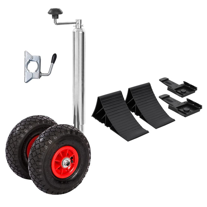 Roată manevră, 2 cauciuc pneumatic/1 pană roată/clemă despicată WALTI