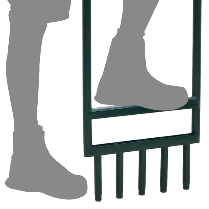 Aerator gazon 5 tije tubulare, verde oțel vopsit electrostatic - WALTI WALTI