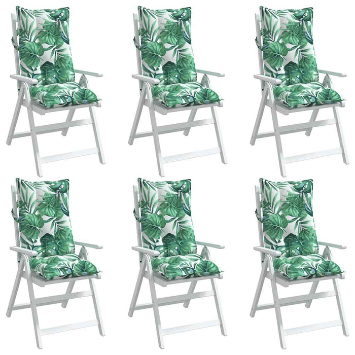 Perne de scaun spătar înalt, 6 buc, model frunze, textil Oxford - WALTI WALTI