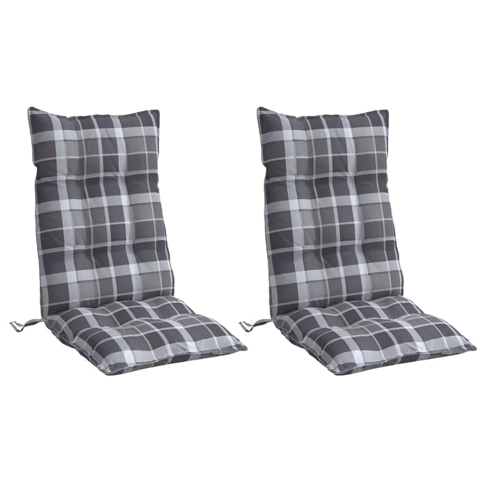 Perne scaun cu spătar înalt, 2 buc., gri, carouri textil oxford - WALTI WALTI