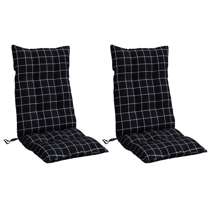 Perne scaun cu spătar înalt, 2 buc. negru carouri textil oxford - WALTI WALTI