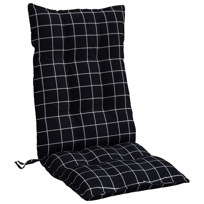 Perne scaun cu spătar înalt, 6 buc. negru carouri textil oxford - WALTI WALTI