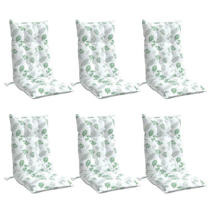Perne de scaun spătar înalt, 6 buc, model frunze, textil Oxford WALTI