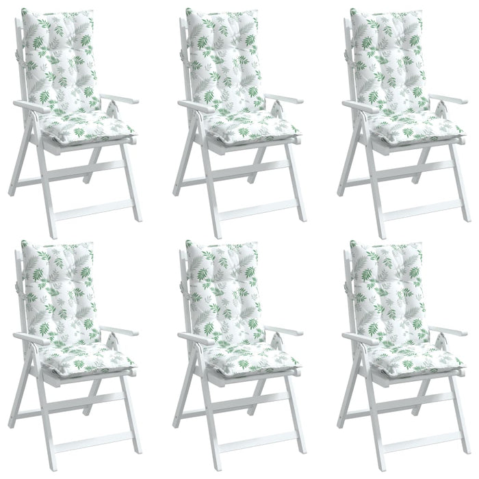 Perne de scaun spătar înalt, 6 buc, model frunze, textil Oxford WALTI