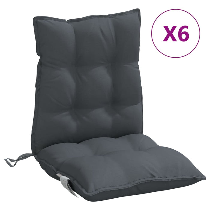 Perne scaun cu spătar mic, 6 buc., antracit, textil oxford - WALTI WALTI