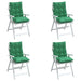 Perne scaun cu spătar mic, 4 buc., verde, textil oxford - WALTI WALTI
