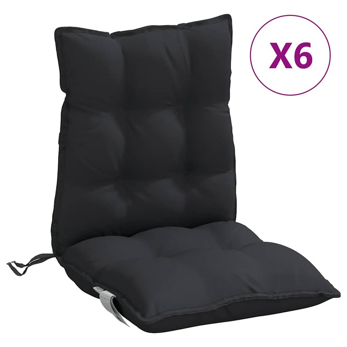 Perne scaun cu spătar mic, 6 buc., negru, textil oxford - WALTI WALTI