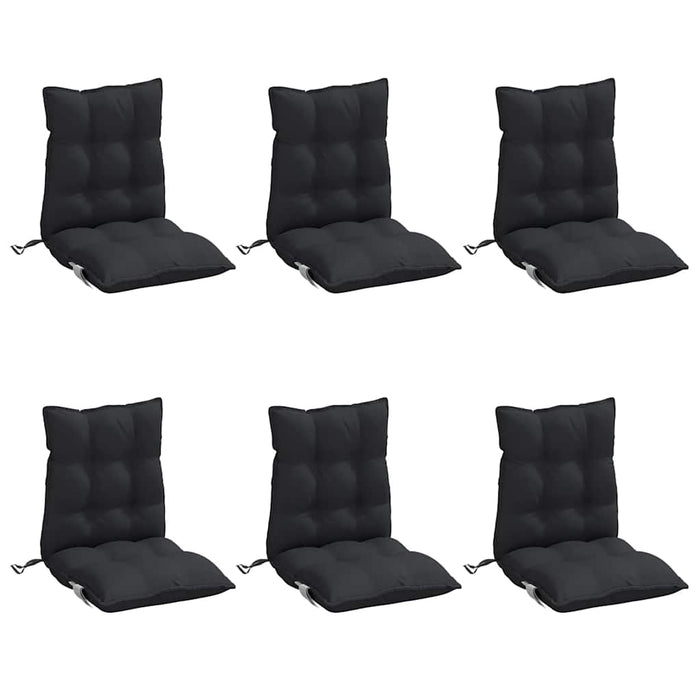 Perne scaun cu spătar mic, 6 buc., negru, textil oxford - WALTI WALTI