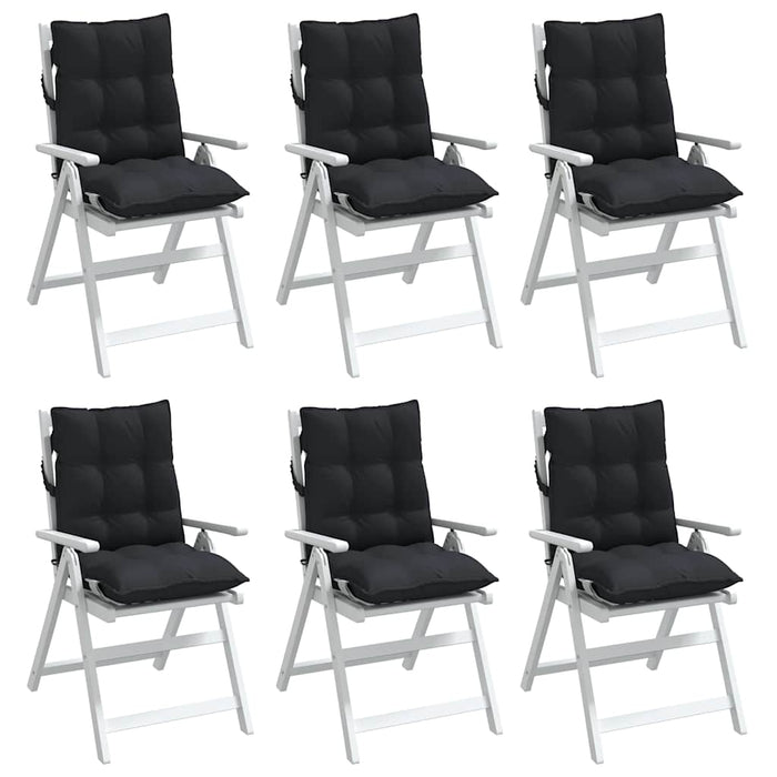Perne scaun cu spătar mic, 6 buc., negru, textil oxford - WALTI WALTI