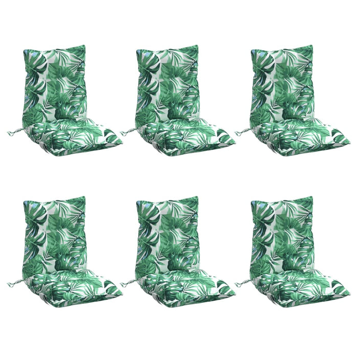 Perne de scaun spătar jos, 6 buc., model frunze, textil oxford - WALTI WALTI