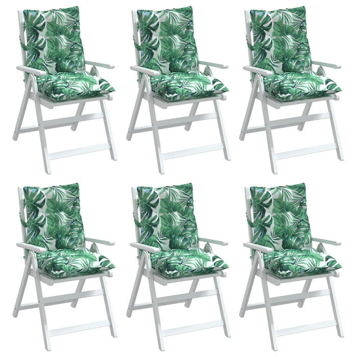Perne de scaun spătar jos, 6 buc., model frunze, textil oxford - WALTI WALTI