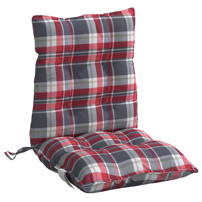 Perne scaun cu spătar mic, 4 buc., roșu carouri, textil oxford - WALTI WALTI