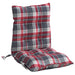 Perne scaun cu spătar mic, 4 buc., roșu carouri, textil oxford - WALTI WALTI