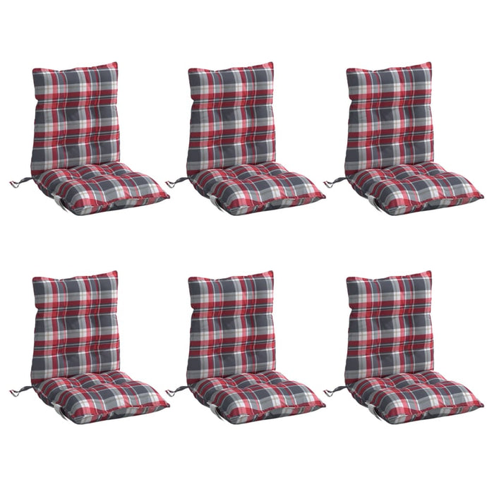 Perne scaun cu spătar mic, 6 buc., roșu carouri, textil oxford - WALTI WALTI