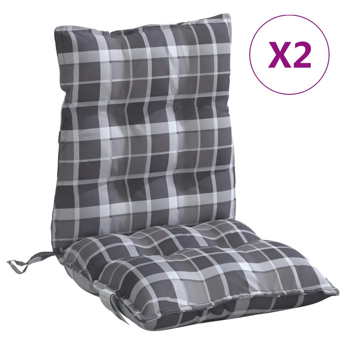 Perne scaun cu spătar mic, 2 buc., gri carouri, textil oxford - WALTI WALTI