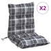 Perne scaun cu spătar mic, 2 buc., gri carouri, textil oxford - WALTI WALTI