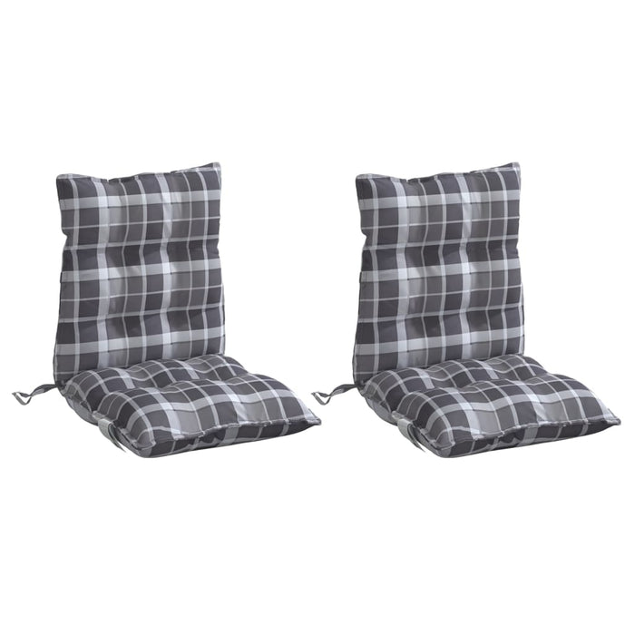 Perne scaun cu spătar mic, 2 buc., gri carouri, textil oxford - WALTI WALTI