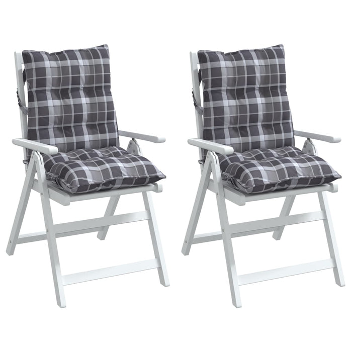 Perne scaun cu spătar mic, 2 buc., gri carouri, textil oxford - WALTI WALTI