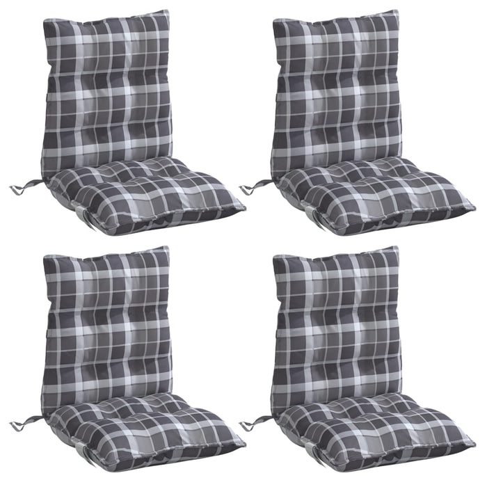 Perne scaun cu spătar mic, 4 buc., gri carouri, textil oxford - WALTI WALTI