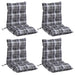 Perne scaun cu spătar mic, 4 buc., gri carouri, textil oxford - WALTI WALTI