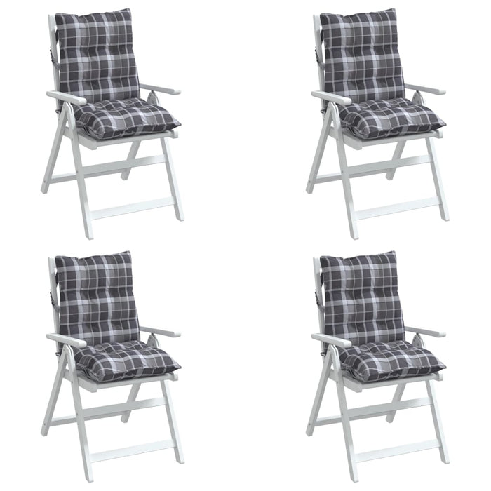 Perne scaun cu spătar mic, 4 buc., gri carouri, textil oxford - WALTI WALTI