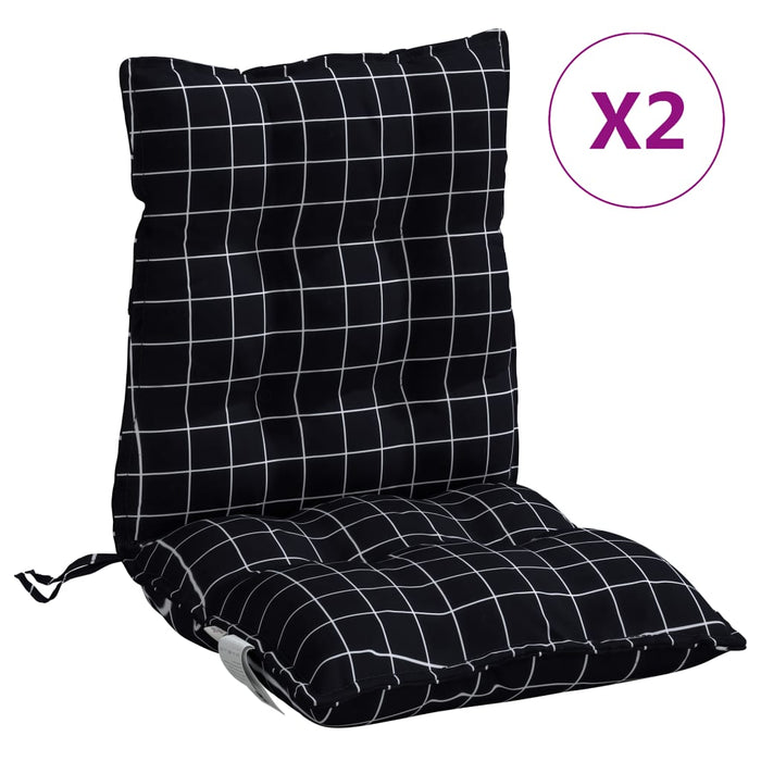 Perne scaun cu spătar mic, 2 buc., negru carouri, textil oxford - WALTI WALTI