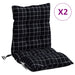 Perne scaun cu spătar mic, 2 buc., negru carouri, textil oxford - WALTI WALTI