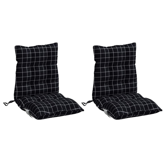 Perne scaun cu spătar mic, 2 buc., negru carouri, textil oxford - WALTI WALTI