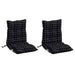 Perne scaun cu spătar mic, 2 buc., negru carouri, textil oxford - WALTI WALTI