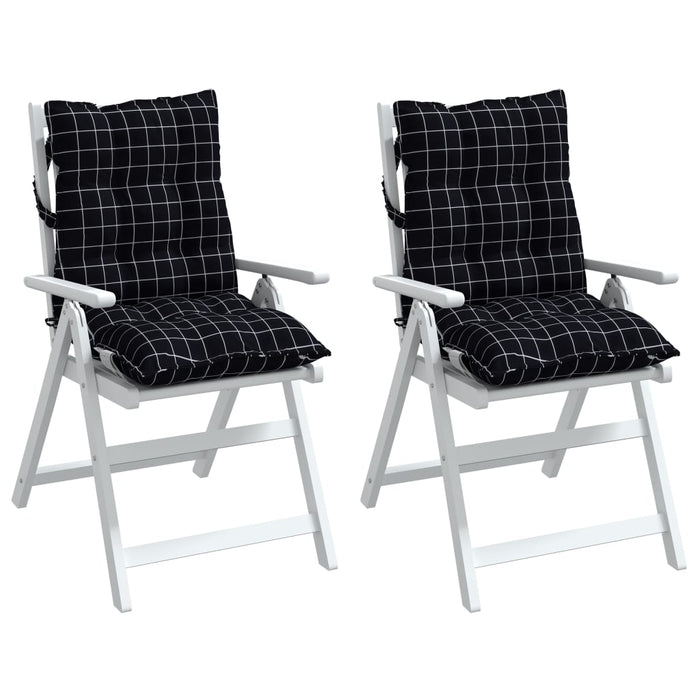 Perne scaun cu spătar mic, 2 buc., negru carouri, textil oxford - WALTI WALTI