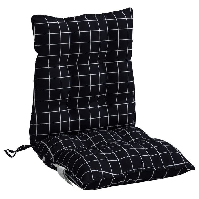Perne scaun cu spătar mic, 2 buc., negru carouri, textil oxford - WALTI WALTI