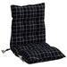 Perne scaun cu spătar mic, 2 buc., negru carouri, textil oxford - WALTI WALTI