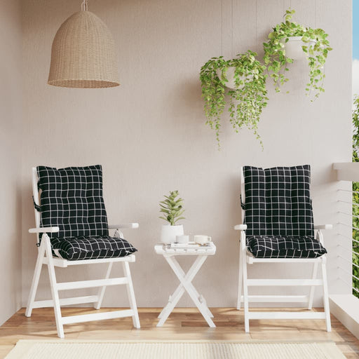 Perne scaun cu spătar mic, 2 buc., negru carouri, textil oxford - WALTI WALTI
