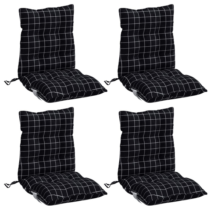 Perne scaun cu spătar mic, 4 buc., negru carouri, textil oxford - WALTI WALTI
