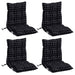 Perne scaun cu spătar mic, 4 buc., negru carouri, textil oxford - WALTI WALTI