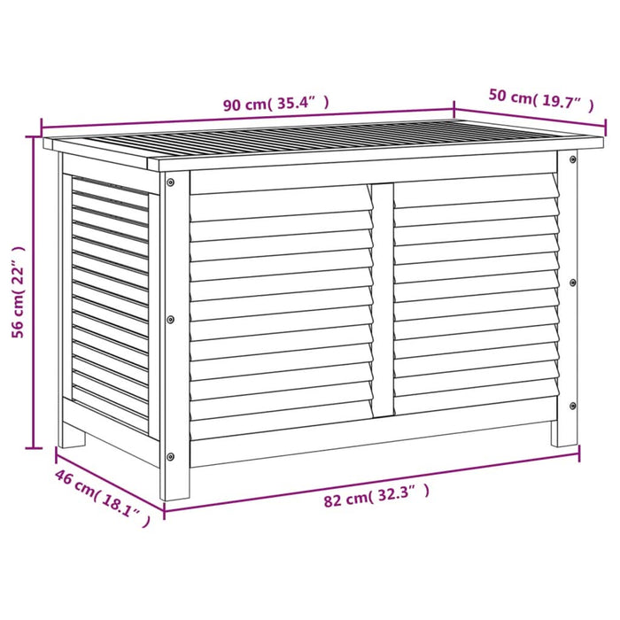 Ladă depozitare grădină cu grilaj 90x50x56 cm lemn masiv acacia - WALTI WALTI