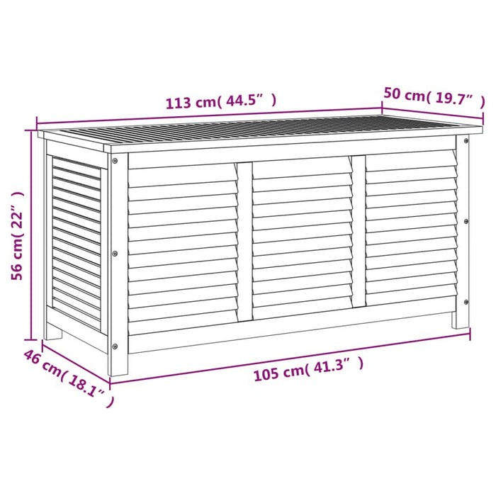Ladă depozitare grădină cu grilaj 113x50x56cm lemn masiv acacia - WALTI WALTI