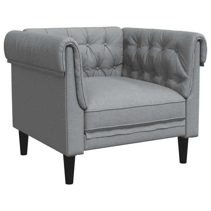 Fotoliu Chesterfield gri deschis, material textil - WALTI WALTI