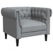 Fotoliu Chesterfield gri deschis, material textil - WALTI WALTI
