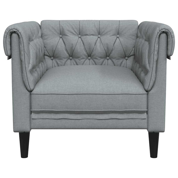 Fotoliu Chesterfield gri deschis, material textil - WALTI WALTI