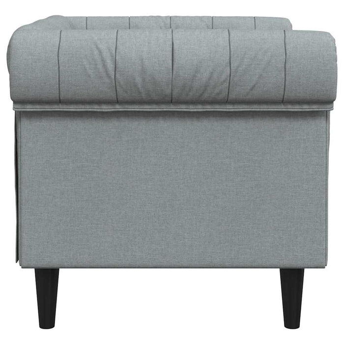 Fotoliu Chesterfield gri deschis, material textil - WALTI WALTI